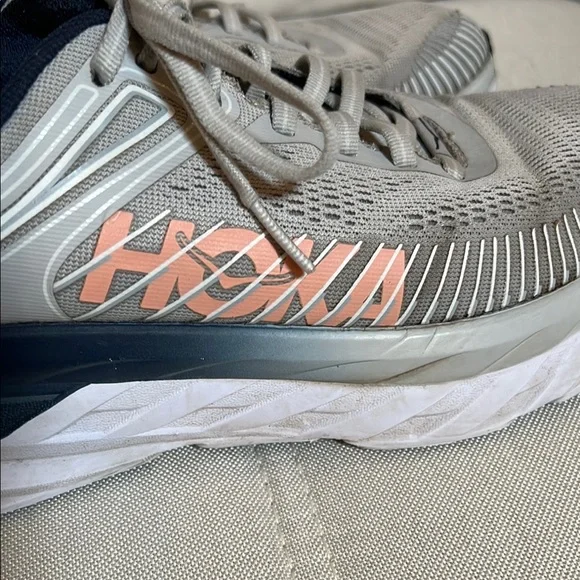 Hoka One One Bondi 7 Womens US Size 8 Running Walking Shoes Gray 1110519 - Picture 3 of 15